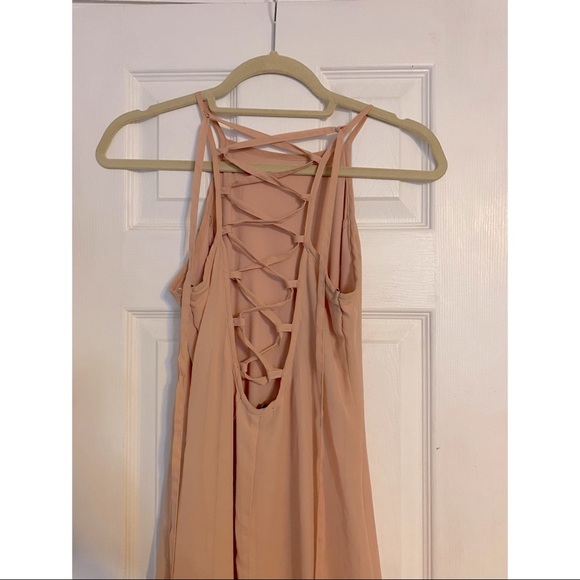 Pale Pink Maxi Dress with Stringy Back | Size S - Picture 3 of 3